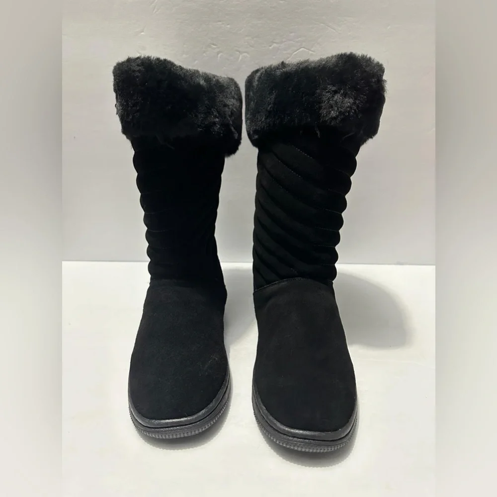 Style And Co Genuine Suede Uppers Novaa Black winter snow boots Size 9